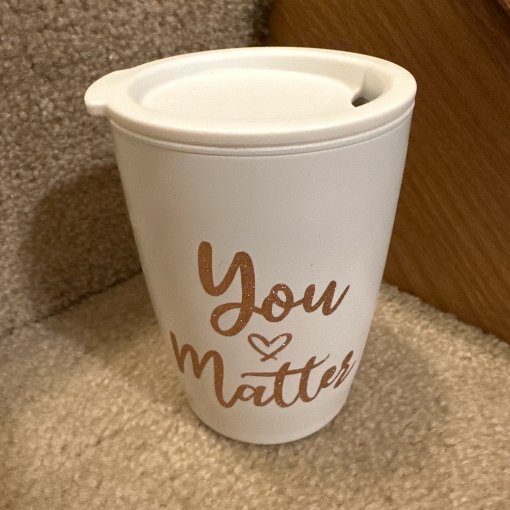 White and Gold Insulated Tumbler You Matter
